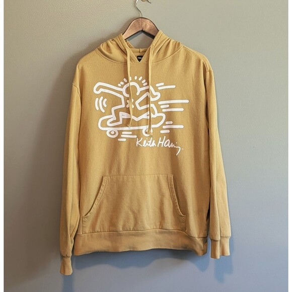 Keith Haring Size Large Hoodie Sweatshirt Skateboard Art L Hood Skate Pullover - Picture 1 of 5